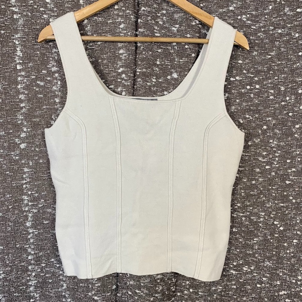 Marled Reunited Clothing Ivory Tank Top Chic Minimalist Women's Large